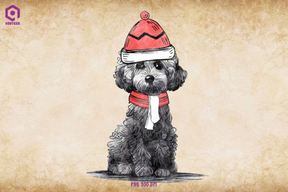 A Cozy Holiday Poodle Perfect for Holiday Embroidery