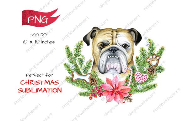 A Festive Bulldog Graphic for Small Business Visuals