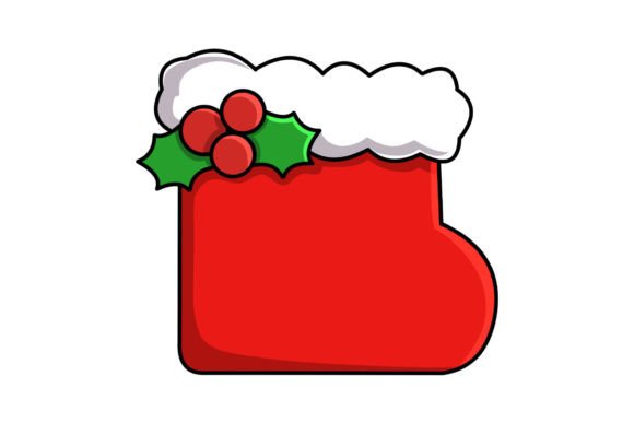 A Festive Christmas Sock Icon for Your Graphics and Illustrations Shop