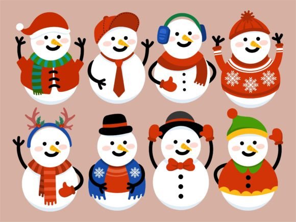 A Festive Snowman Clipart for Graphics and Illustrations