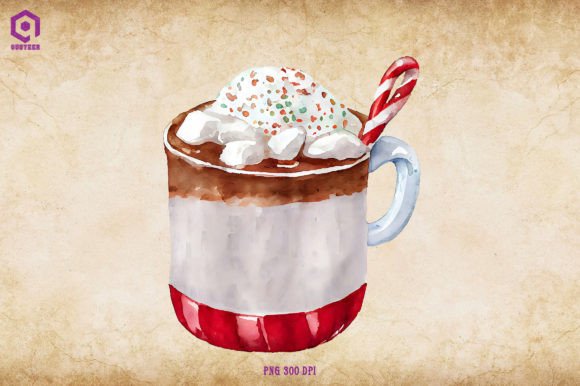A Watercolor Graphic for Cozy Branding and Christmas Illustrations