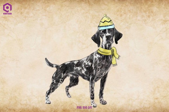 Cozy Christmas Dog Graphics for Digital Sellers