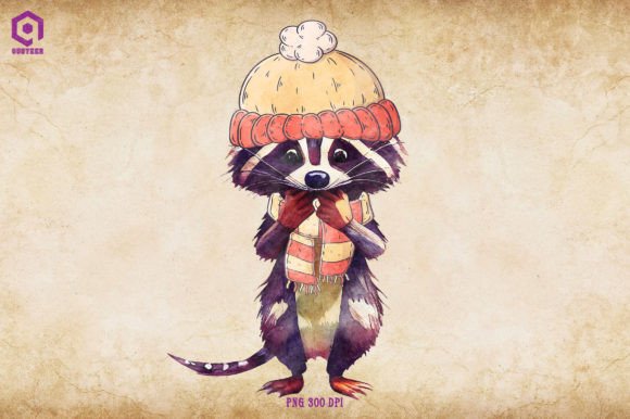 Cozy Raccoon Graphics for Festive Illustrations
