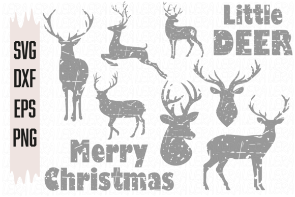 Deer Grunge Antler Christmas Graphics for Branded Content