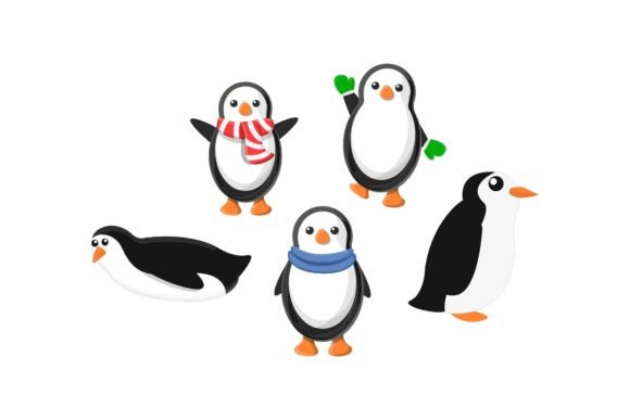 Penguin Christmas Graphics for Festive Product Collections