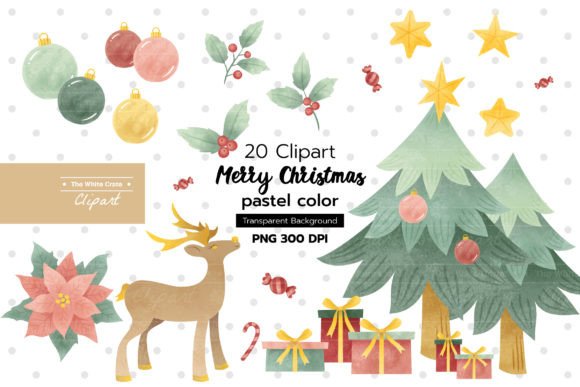 Reviewing Merry Christmas Clipart Pastel Color for Embroidery