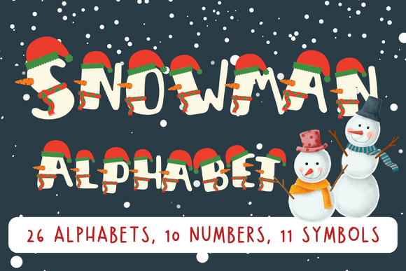 Snowman Alphabet Graphics for Editorial and Publishing Use