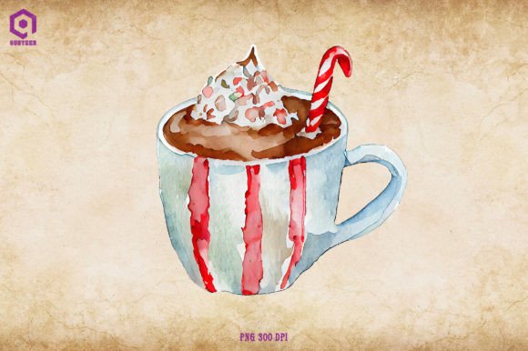 Watercolor Cocoa Graphic for Festive Handmade Goods